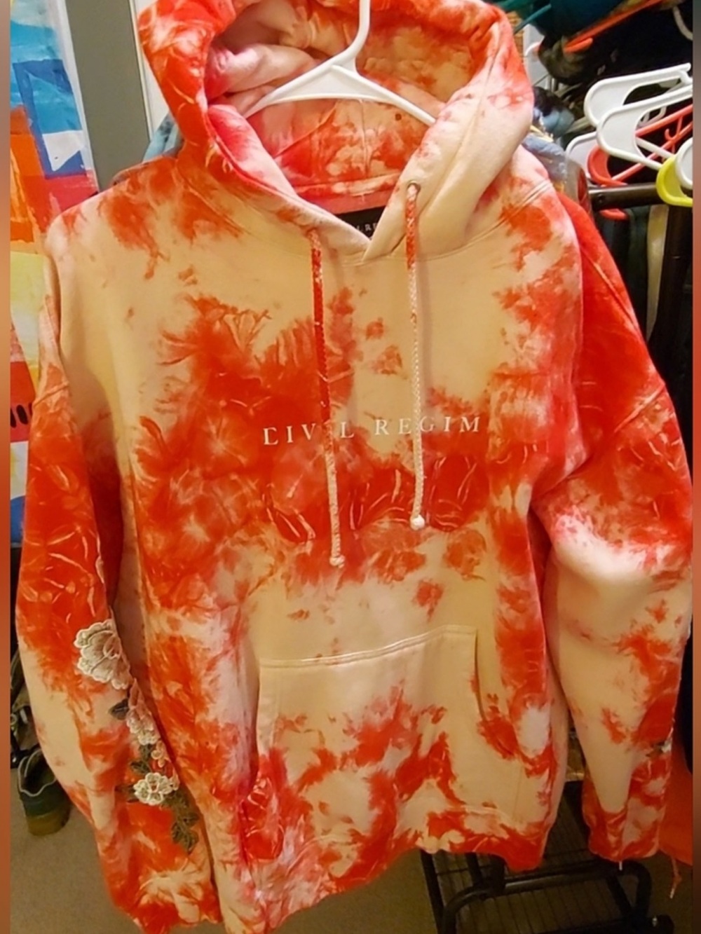 Red Tie-Dye Hoodie